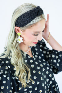 Sunny Day Floral Headband In Black