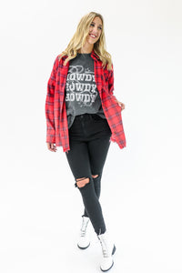Retro Babe Flannel In Red