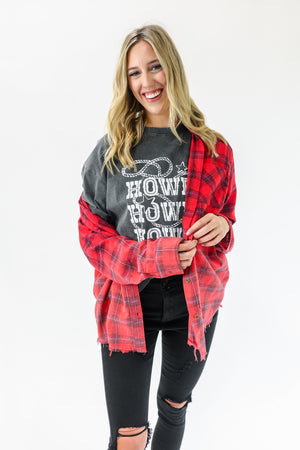 Retro Babe Flannel In Red