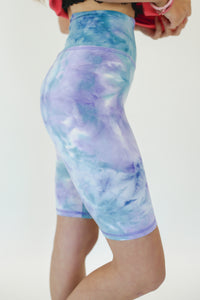 Summer Vibes Bike Shorts In Aqua Purple