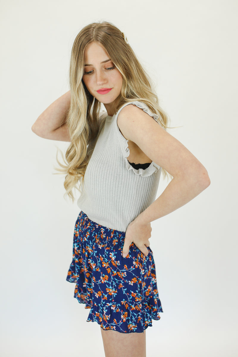 Sunshine On My Mind Floral Shorts In Navy