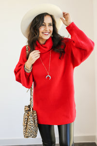 Home Bound Knit Sweater In Red