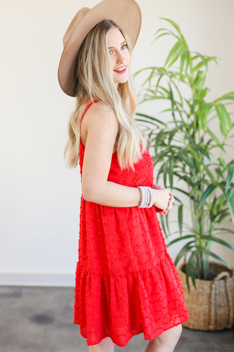 Undeniable Love Shift Dress In Red