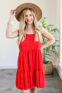 Undeniable Love Shift Dress In Red