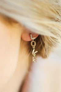LOVE Dangle Earrings In Gold