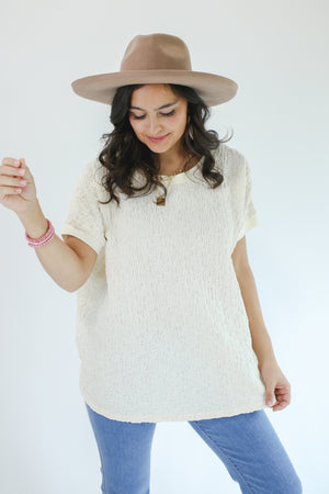 Easy Days Textured Top In Cream