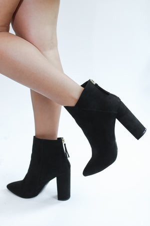 The Reyna Suede Bootie In Black