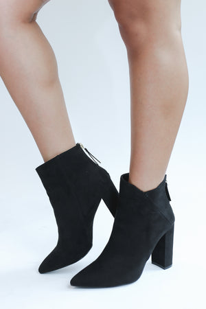 The Reyna Suede Bootie In Black