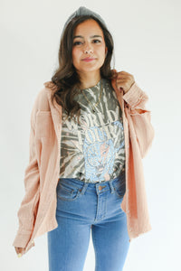 Rise Above Button Down Top In Melon