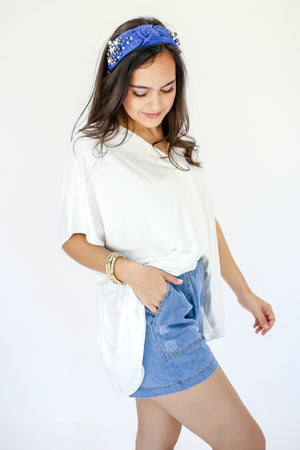 In Perfect Harmony Shift Top In White