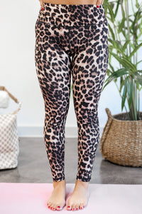 So In Love Leopard Leggings In Brown