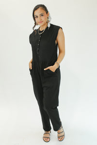 Fall Travels Jumpsuit In Black