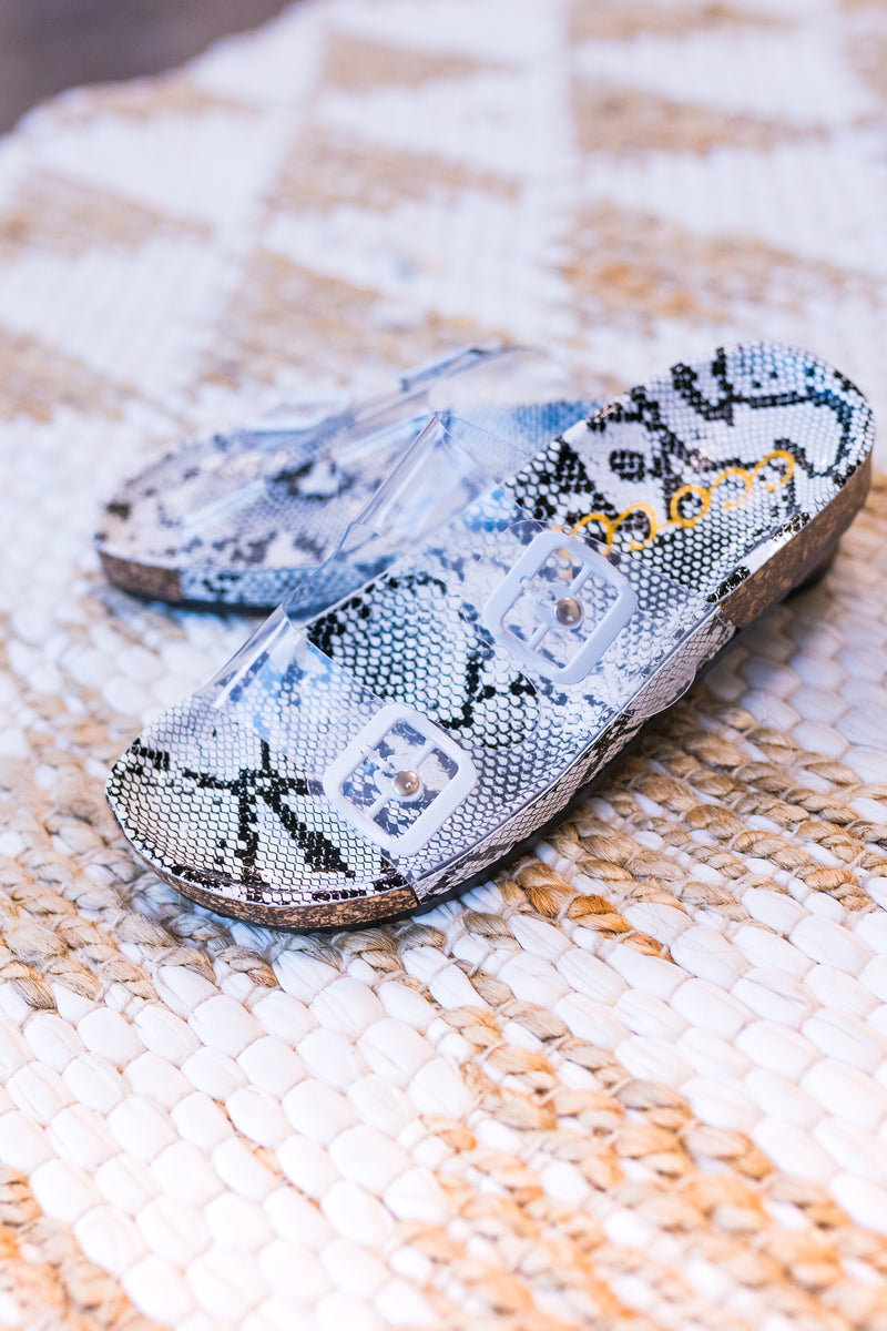The Paradise Clear Sandal In Snake